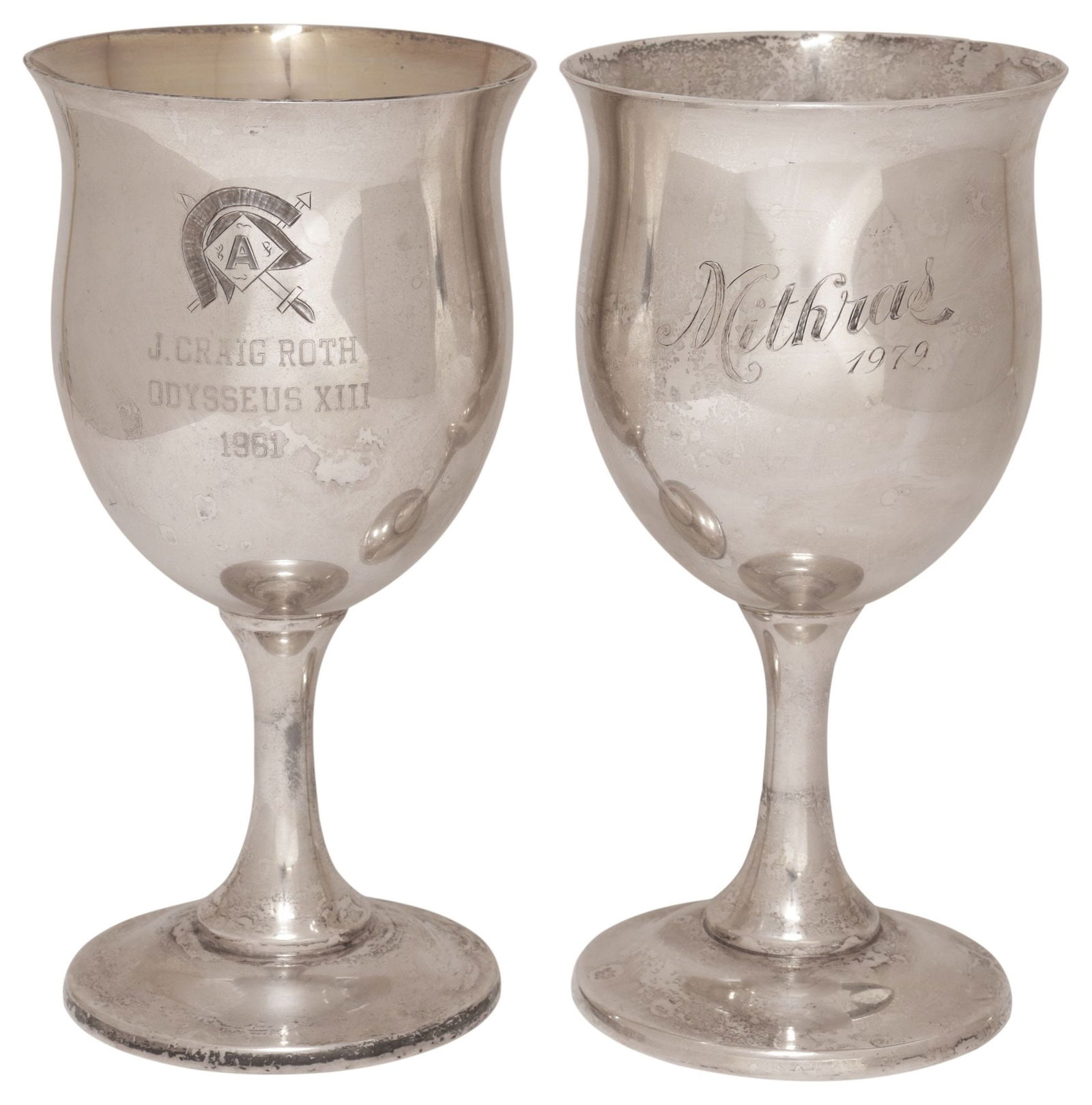 (2) REED & BARTON 'QUEEN ELIZABETH' STERLING SILVER COMMEMORATIVE GOBLETS (1 of 3)