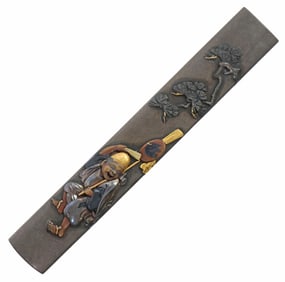 JAPANESE KODZUKA KNIFE HANDLE, TSUCHIYA MASACHIKA (d.1861), GOLD DECOR