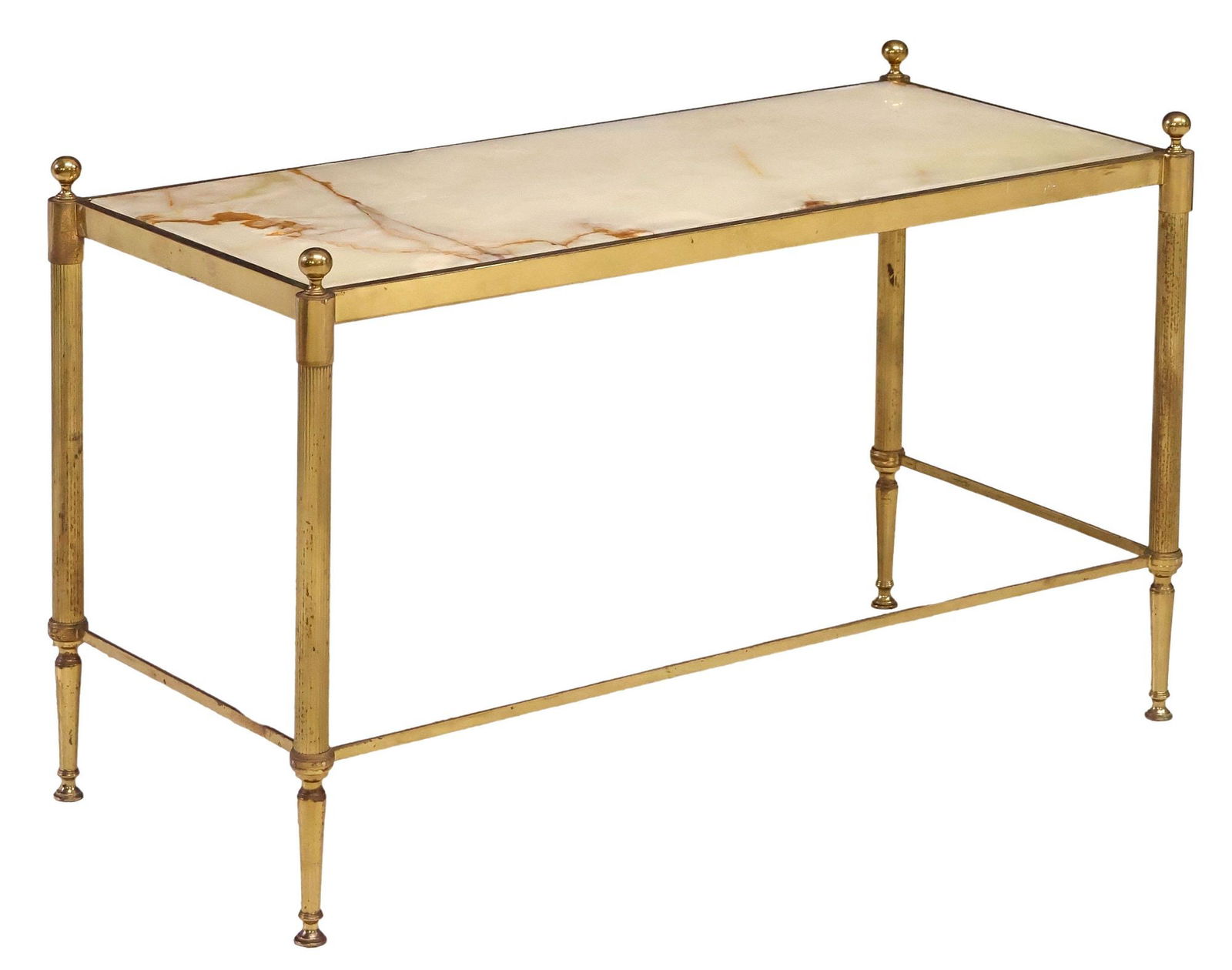 ITALIAN GILT METAL AND GREEN ONYX-TOP SIDE TABLE (1 of 4)