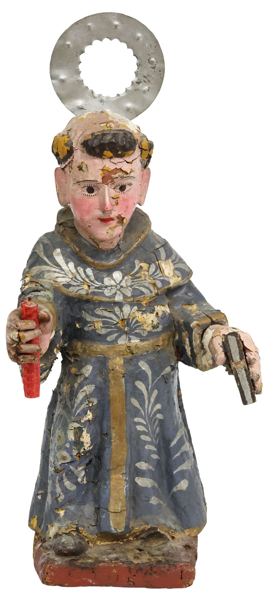 SPANISH COLONIAL CARVED RELIGIOUS SANTO FIGURE, SAINT DOMINIC (1 of 4)
