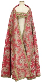 CONTINENTAL RED & METALLIC SILK DAMASK LITURGICAL VESTMENT COPE