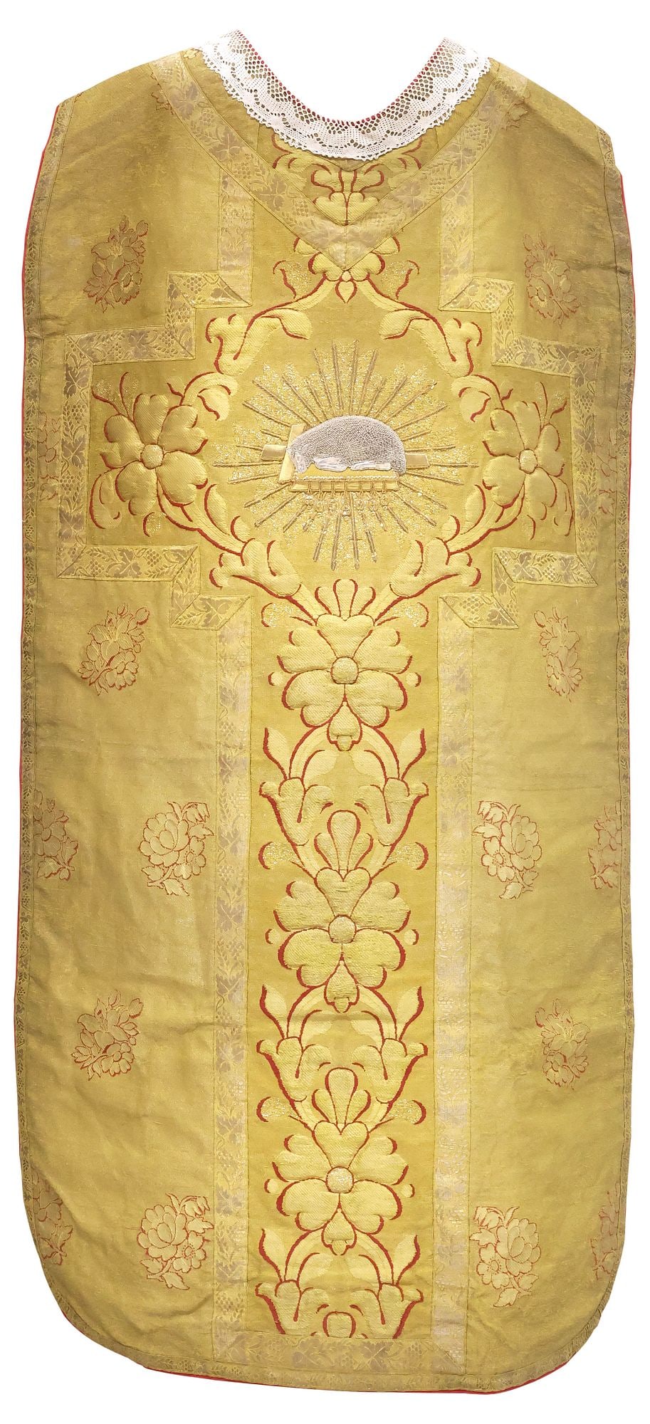 FINE CONTINENTAL METALLIC-EMBROIDERED 'AGNUS DEI' VESTMENT CHASUBLE (1 of 6)