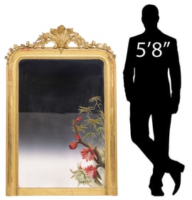 FRENCH LOUIS PHILIPPE PERIOD GILTWOOD MIRROR, 60.5" X 40"