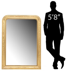 FRENCH LOUIS PHILIPPE PERIOD GILTWOOD MIRROR, 56" X 40"