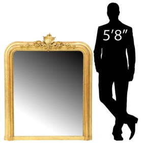 FRENCH LOUIS PHILIPPE PERIOD GILTWOOD MIRROR, 54" X 44"