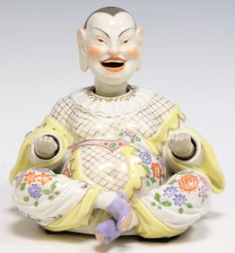 MEISSEN PORCELAIN NODDER, SEATED PAGODA FIGURE