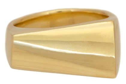 AFTER GEORG JENSEN CUSTOM ESTATE GENT'S 18KT YELLOW GOLD RING, 42 GRAMS