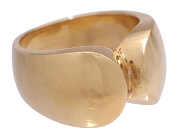 AFTER GEORG JENSEN CUSTOM ESTATE GENT'S 18KT YELLOW GOLD RING, 42.1 GRAMS
