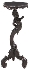 VENETIAN EBONIZED & CARVED FIGURAL PEDESTAL / STAND