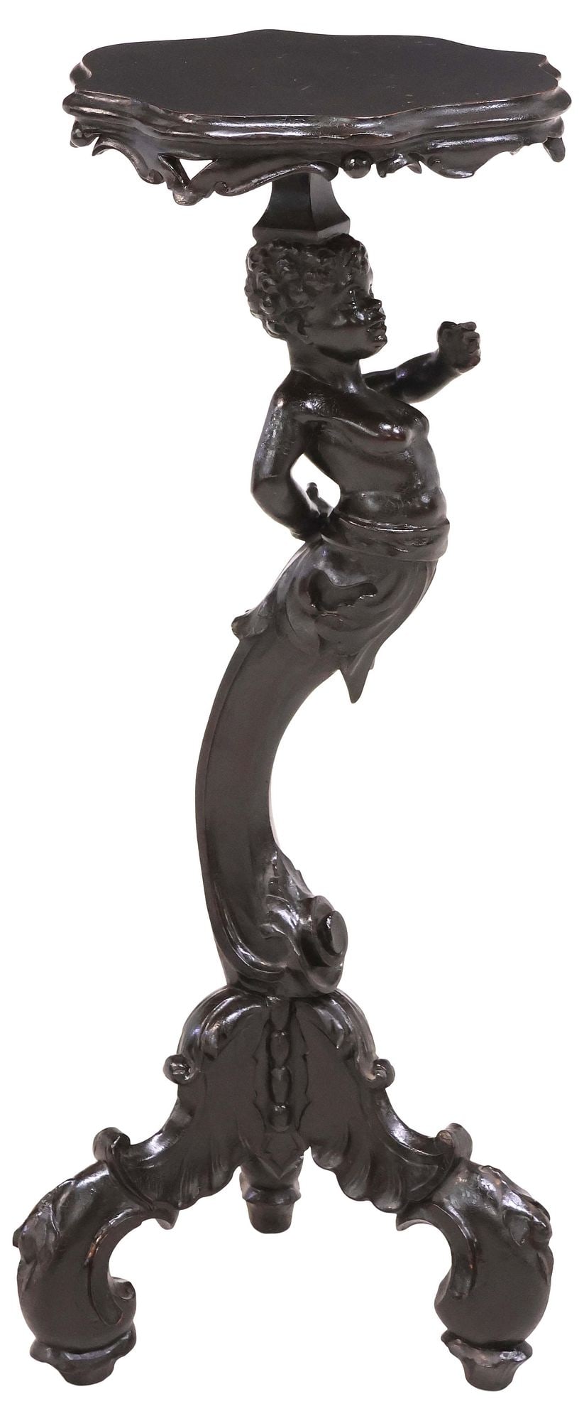 VENETIAN EBONIZED & CARVED FIGURAL PEDESTAL / STAND (1 of 5)