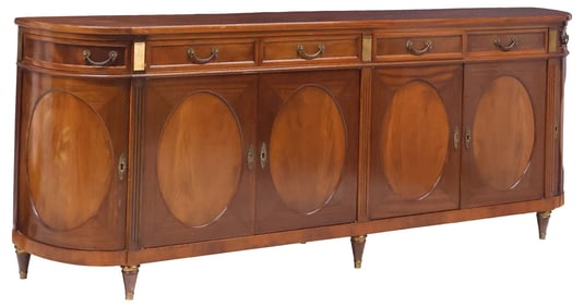 FRENCH LOUIS XVI STYLE DEMILUNE MAHOGANY SIDEBOARD