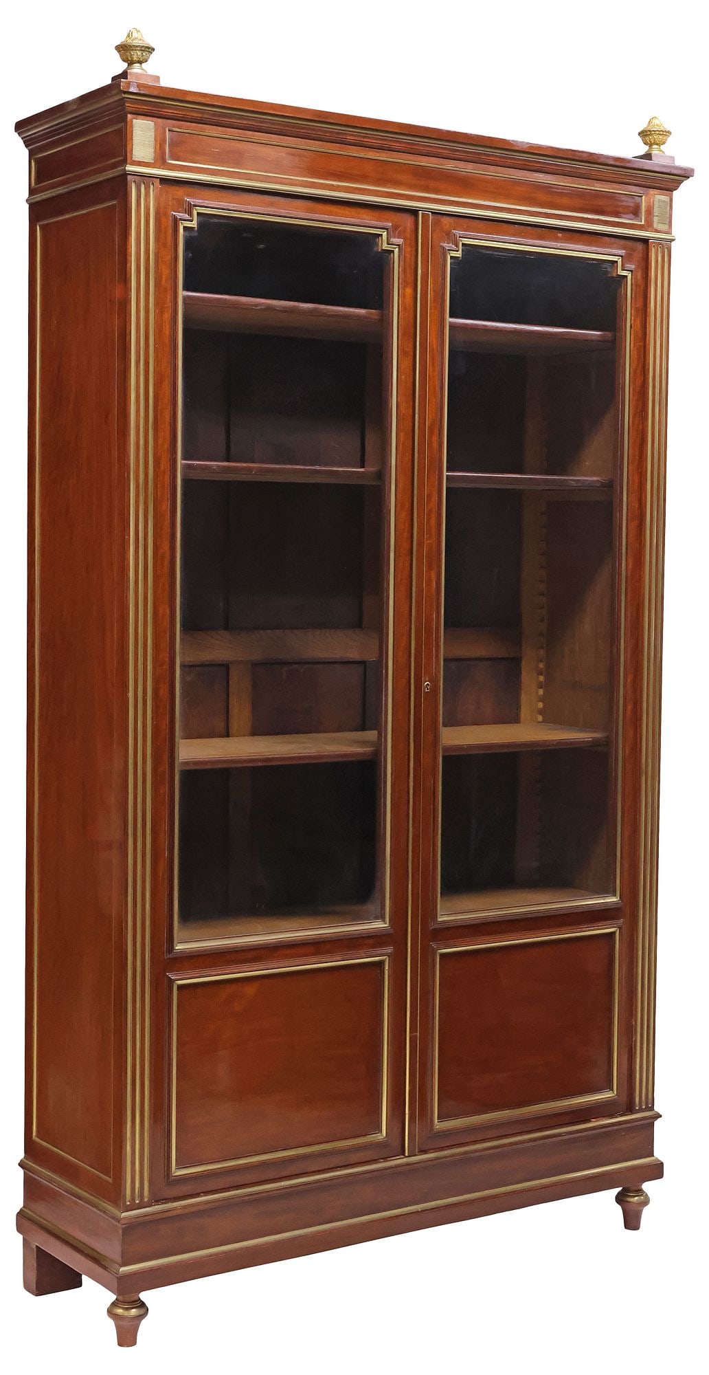 FRENCH LOUIS XVI STYLE PAREL-GILT MAHOGANY VITRINE CABINET (1 of 4)