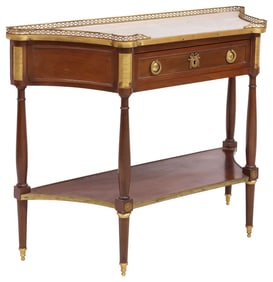 FRENCH DIRECTOIRE STYLE MARBLE-TOP MAHOGANY CONSOLE / DESSERTE