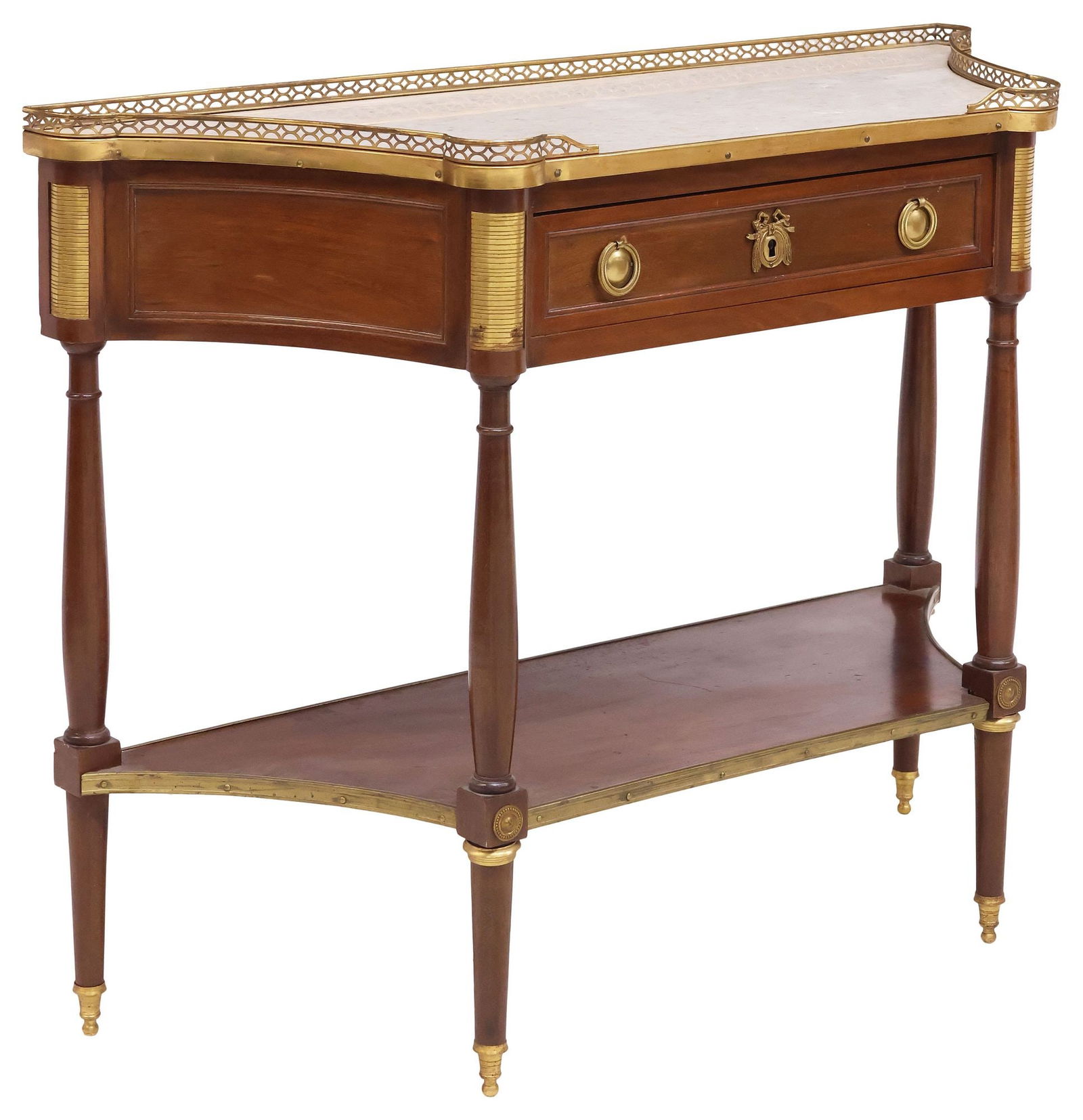 FRENCH DIRECTOIRE STYLE MARBLE-TOP MAHOGANY CONSOLE / DESSERTE (1 of 5)