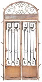 (3) LARGE ARCHITECTURAL WROUGHT IRON DOORS & ARCHWAY, 131"H