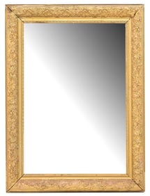 FRENCH LOUIS XVI STYLE GILT PAINTED BEVELED MIRROR, 41" X 30"