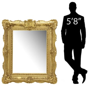 FRENCH LOUIS XV STYLE GILTWOOD WALL MIRROR, 55"H