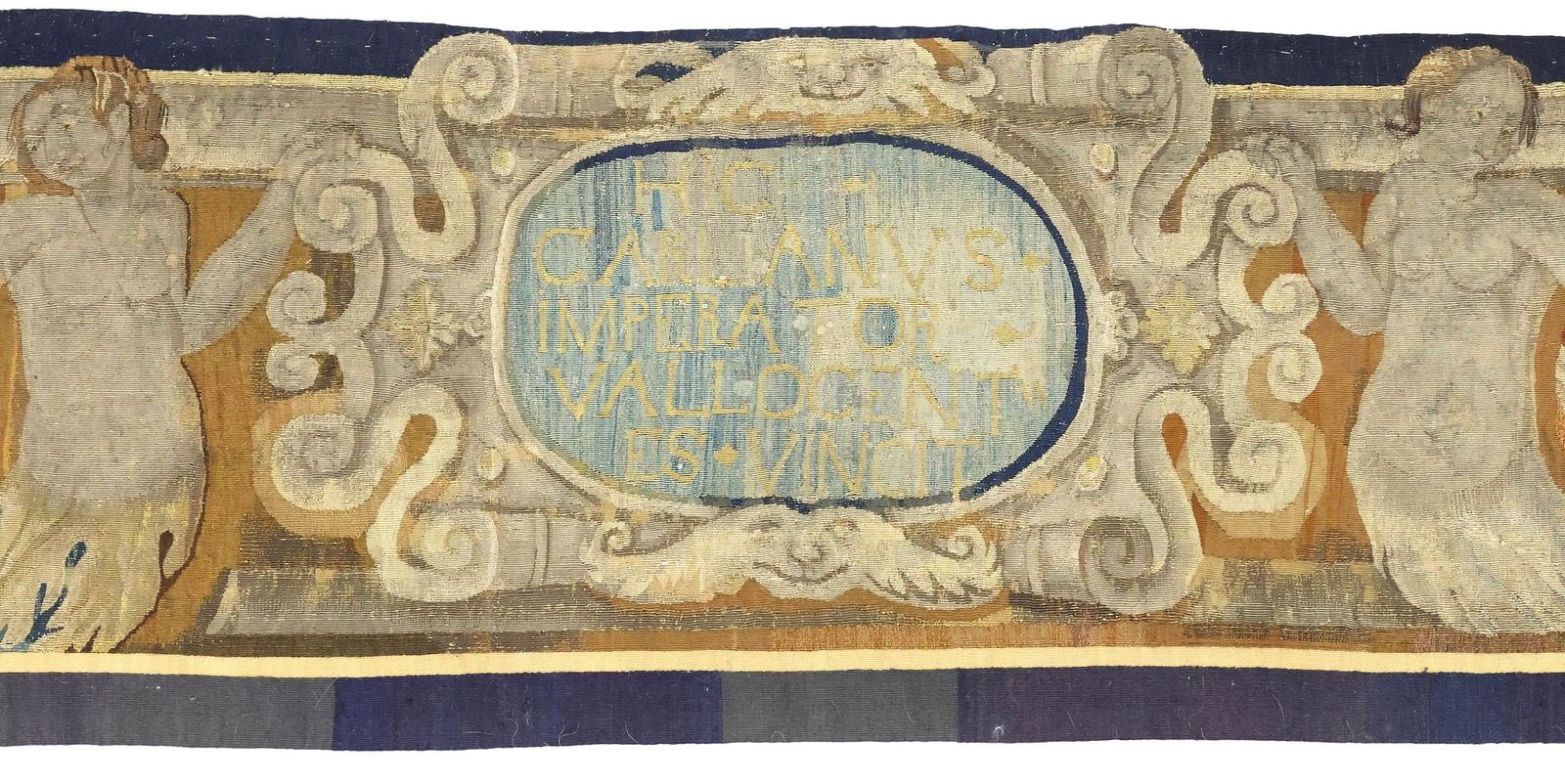 LARGE CONTINENTAL 18TH C. TROMPE L'OEIL TAPESTRY DOOR SURROUND, 12'6"W (1 of 5)