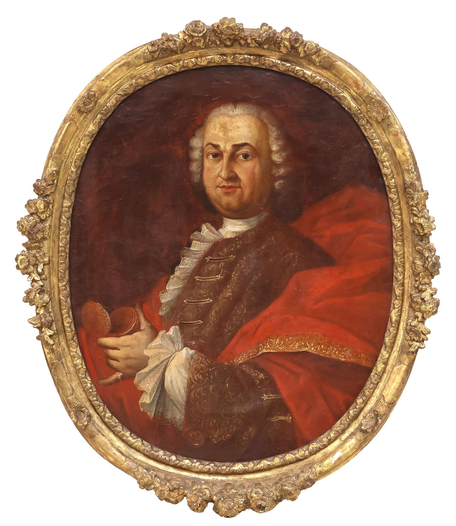 FRENCH SCHOOL OIL PAINTING, PORTRAIT OF L. DUPRE, DATED 1746 (1 of 3)