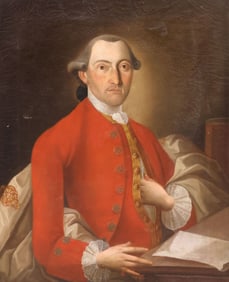 GERMAN SCHOOL PORTRAIT OF A NOBLEMAN OIL PAINTING, 32" X 26"