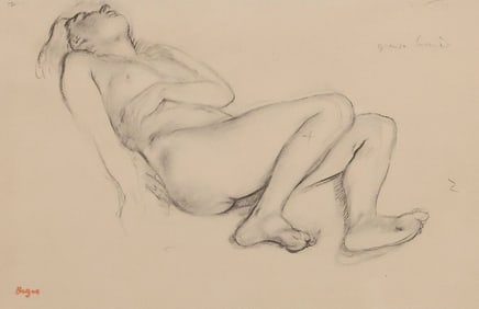 AFTER EDGAR DEGAS (FRENCH, 1834-1917) LITHOGRAPH, STUDY FOR A RECLINED NUDE