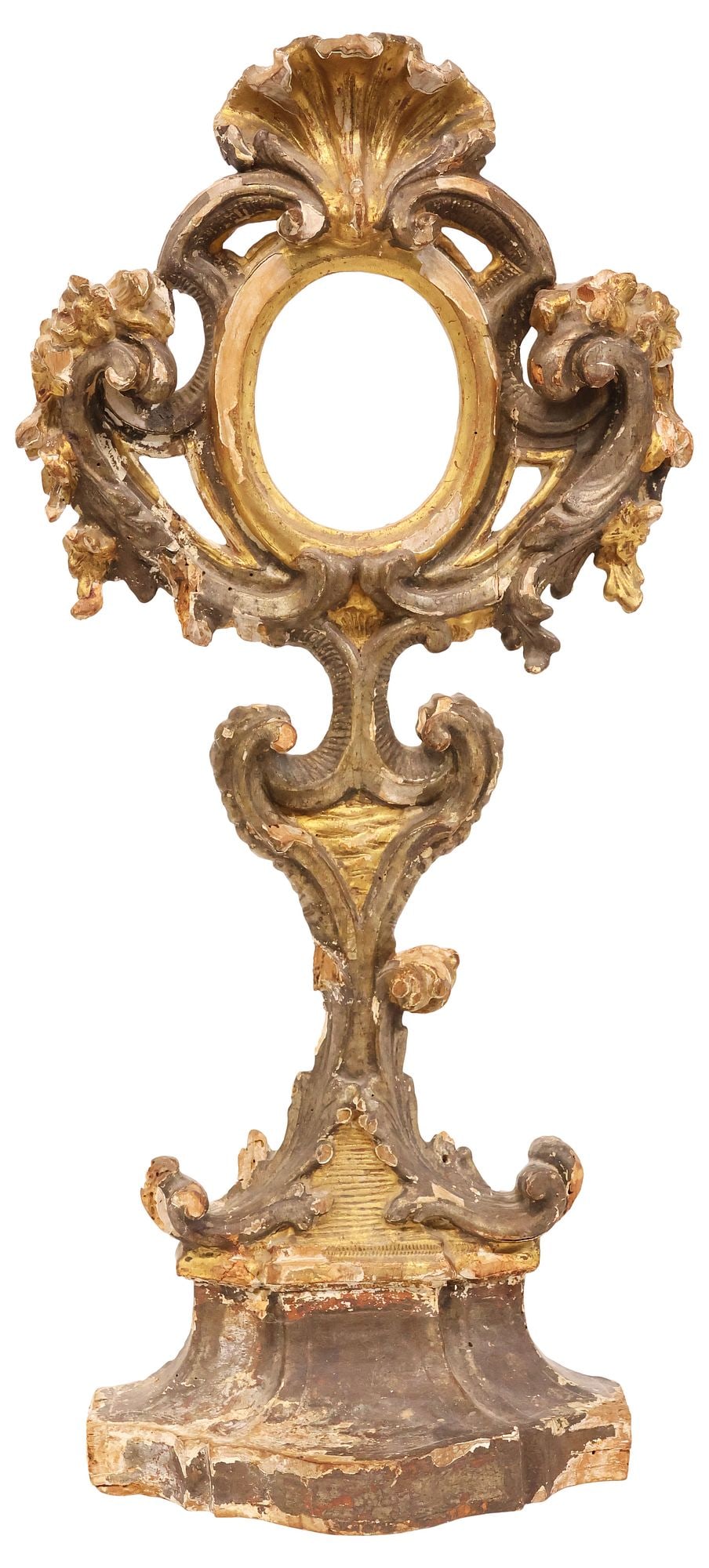 CONTINENTAL BAROQUE STYLE PARCEL-GILT ALTAR RELIQUARY (1 of 3)