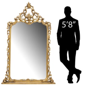LARGE ITALIAN FLORENTINE GILTWOOD MIRROR, 70.5" X 46"