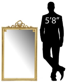FRENCH LOUIS XVI STYLE GILTWOOD WALL MIRROR, 55"H