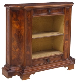 ITALIAN VENETIAN PATCHWORK OPEN BOOKCASE / CONSOLE CABINET