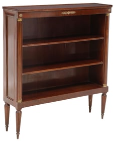FRENCH LOUIS XVI STYLE GILT METAL MOUNTED MAHOGANY BOOKCASE