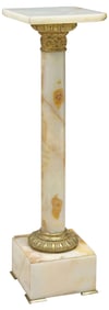 CONTINENTAL ONYX & GILT METAL COLUMNAR PEDESTAL