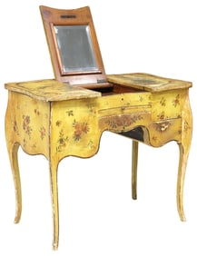 VENETIAN LOUIS XV STYLE PAINTED POUDREUSE DRESSING TABLE
