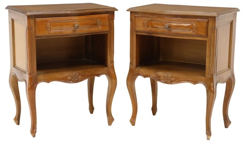 (2) ITALIAN LOUIS XV STYLE MAHOGANY NIGHTSTANDS