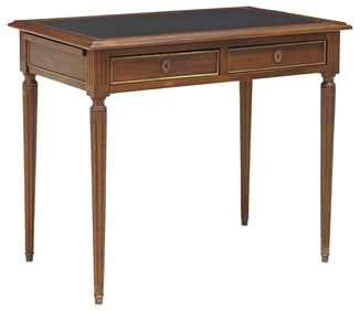 FRENCH LOUIS XVI STYLE LEATHER-TOP MAHOGANY DESK/ BUREAU PLAT