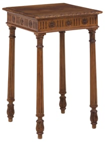 FRENCH LOUIS XVI STYLE CARVED WALNUT SIDE TABLE