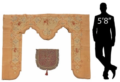(2) CONTINENTAL SILK DOOR SURROUND & LITURGICAL EMBROIDERED BANNER