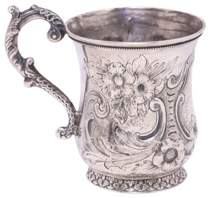AMERICAN SILVER ROGER BALDWIN FOSTER (1857-1924) CHRISTENING CUP / MUG