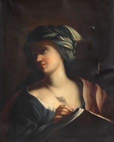 AFTER GIOVANNI ROMANELLI (D.1662) OIL PAINTING, PORTRAIT OF A SYBIL