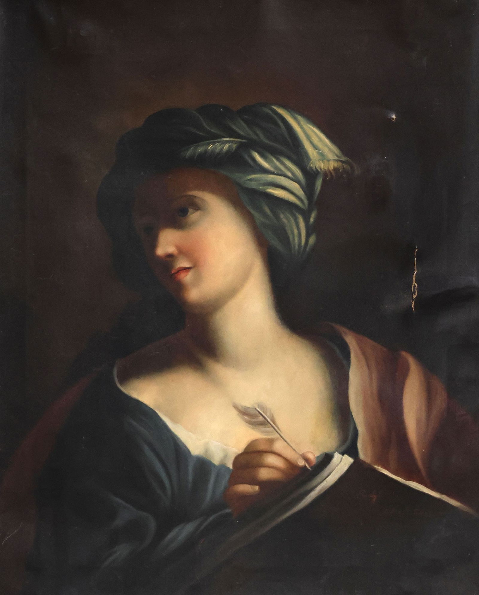 AFTER GIOVANNI ROMANELLI (D.1662) OIL PAINTING, PORTRAIT OF A SYBIL (1 of 3)