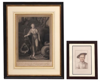 (2) ENGRAVINGS AFTER RAPHAEL (D.1520) & HANS HOLBEIN THE YOUNGER (D.1543)