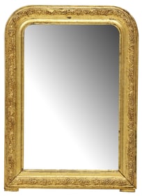 FRENCH LOUIS PHILIPPE PERIOD GILT PAINTED WALL MIRROR