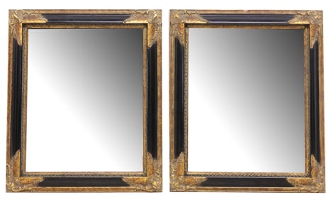 (2) NAPOLEON III STYLE PARCEL GILT PICTURE FRAME MIRRORS