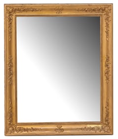 FRENCH RECTANGULAR GILT PAINTED WALL MIRROR