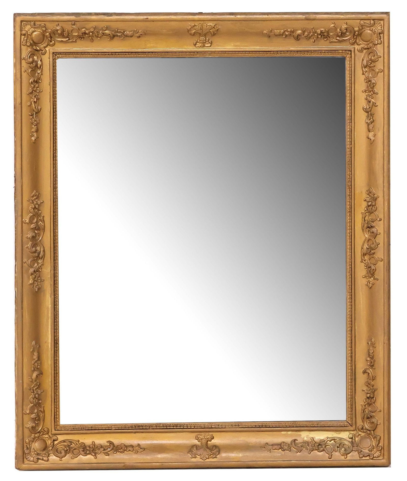FRENCH RECTANGULAR GILT PAINTED WALL MIRROR (1 of 3)
