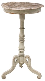 SWEDISH MARBLEIZED & PAINT-DECORATED PEDESTAL TRIPOD TABLE
