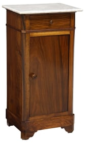 ITALIAN MARBLE-TOP MAHOGANY NIGHTSTAND