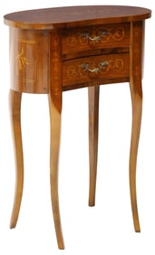 FRENCH LOUIS XV STYLE MARQUETRY & WALNUT KIDNEY-FORM NIGHTSTAND