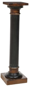 PAINT DECORATED FLUTED COLUMNAR PEDESTAL / DISPLAY STAND