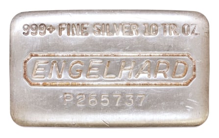 ENGELHARD 10 TROY OUNCE .999 PURE SILVER BAR