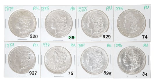 (8) U.S. MORGAN SILVER DOLLARS